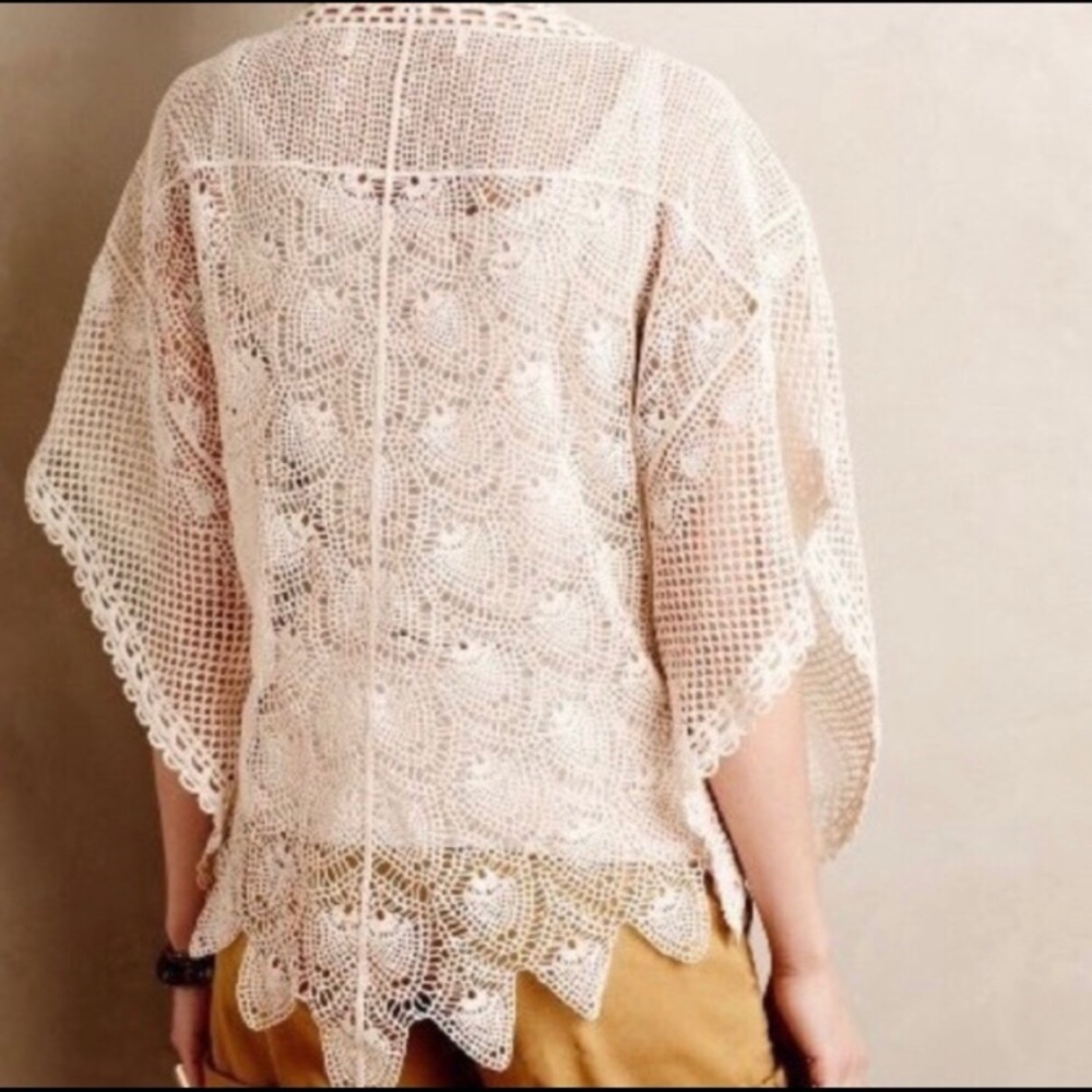 ANTHROPOLOGIE Sparrow Cotton Lace Poncho NWOT - Picture 4 of 10